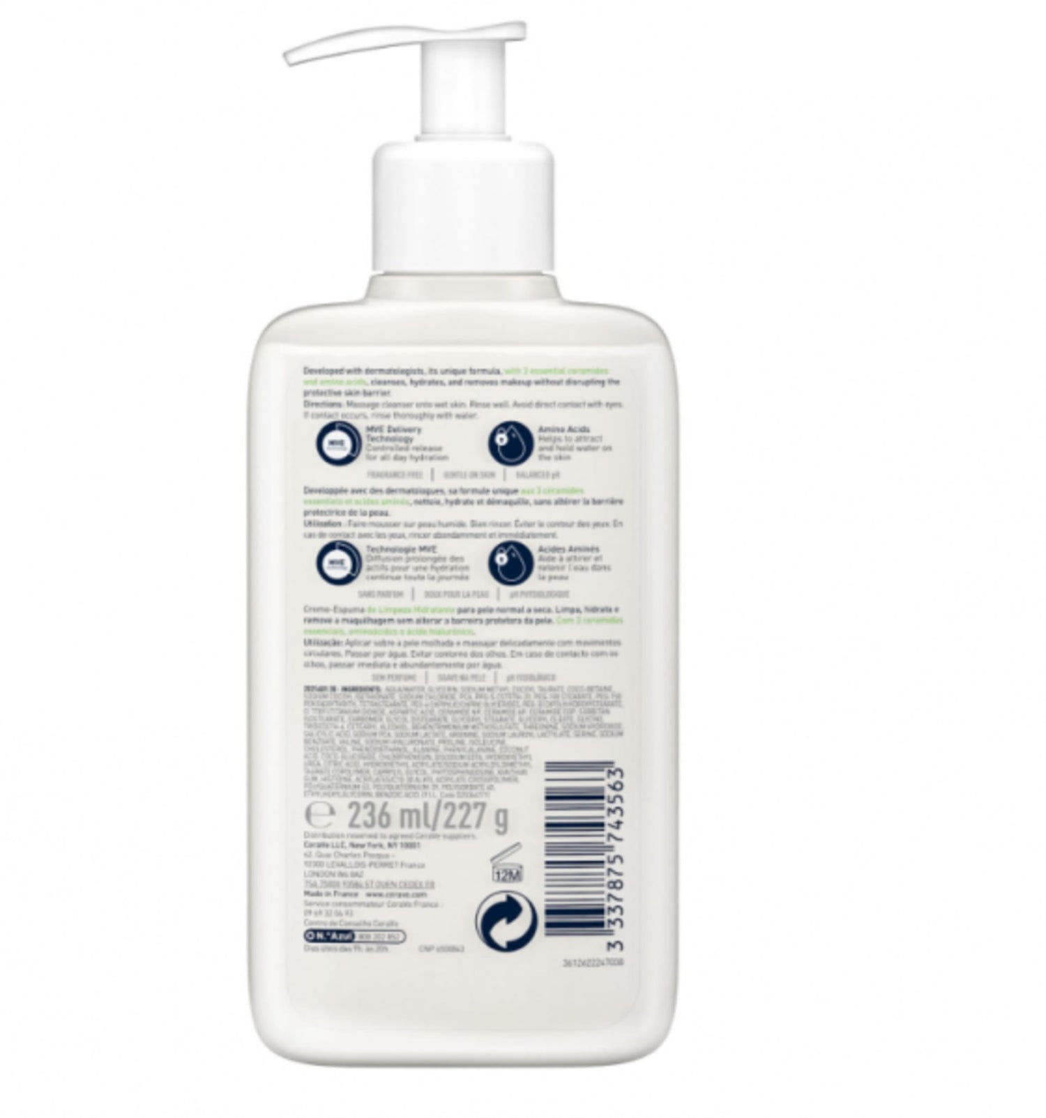 CeraVe Hydrating Cream-To-Foam Cleanser (236ml)