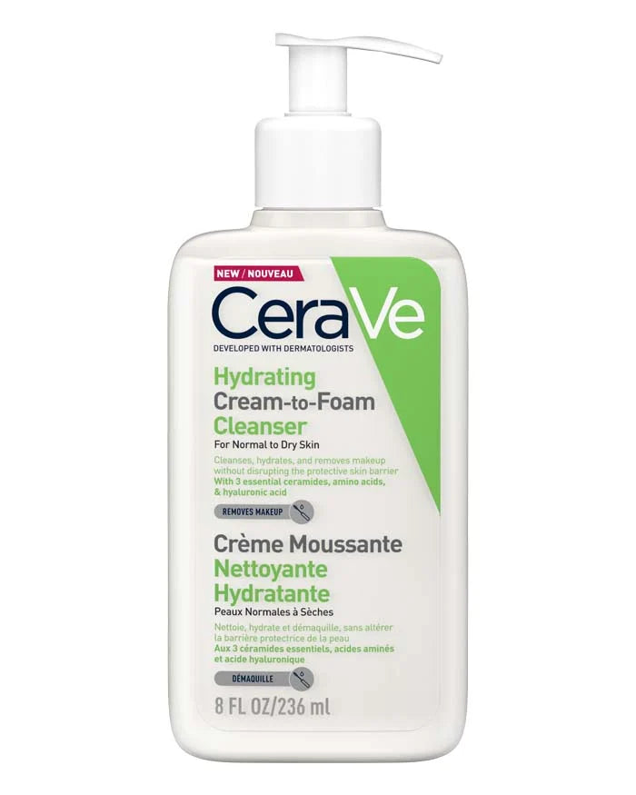 CeraVe Hydrating Cream-To-Foam Cleanser (236ml)