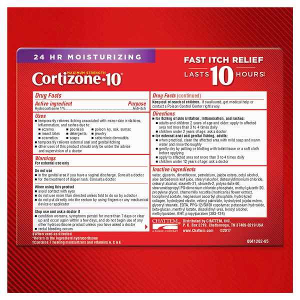 Cortizone 10 (24hr Moisturizing Itch Relief - Hydrocortisone 1%)